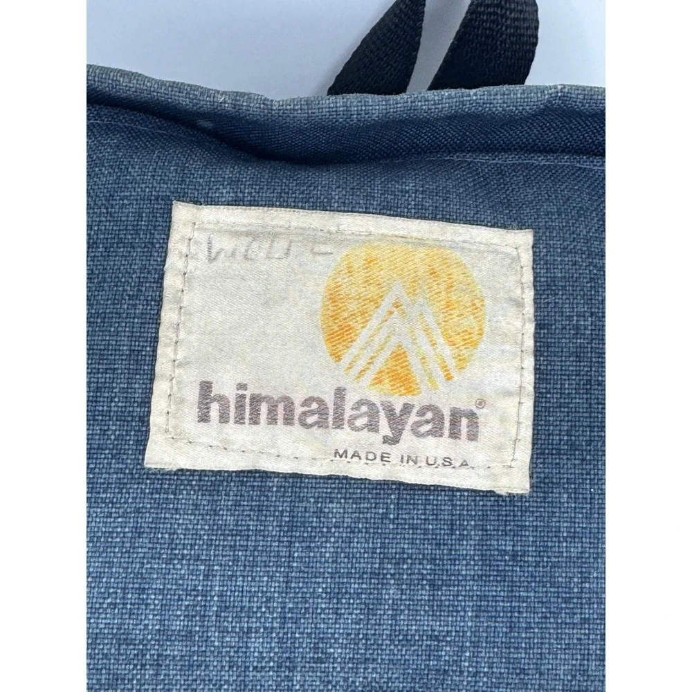 Vintage Himalayan Backpack Made in USA Blue Canvas Hiking‎ Daypack Large Pocket